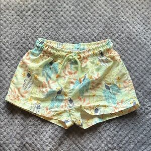 Zara Kids Tropical swim trunks Print Shorts - Green and Orange